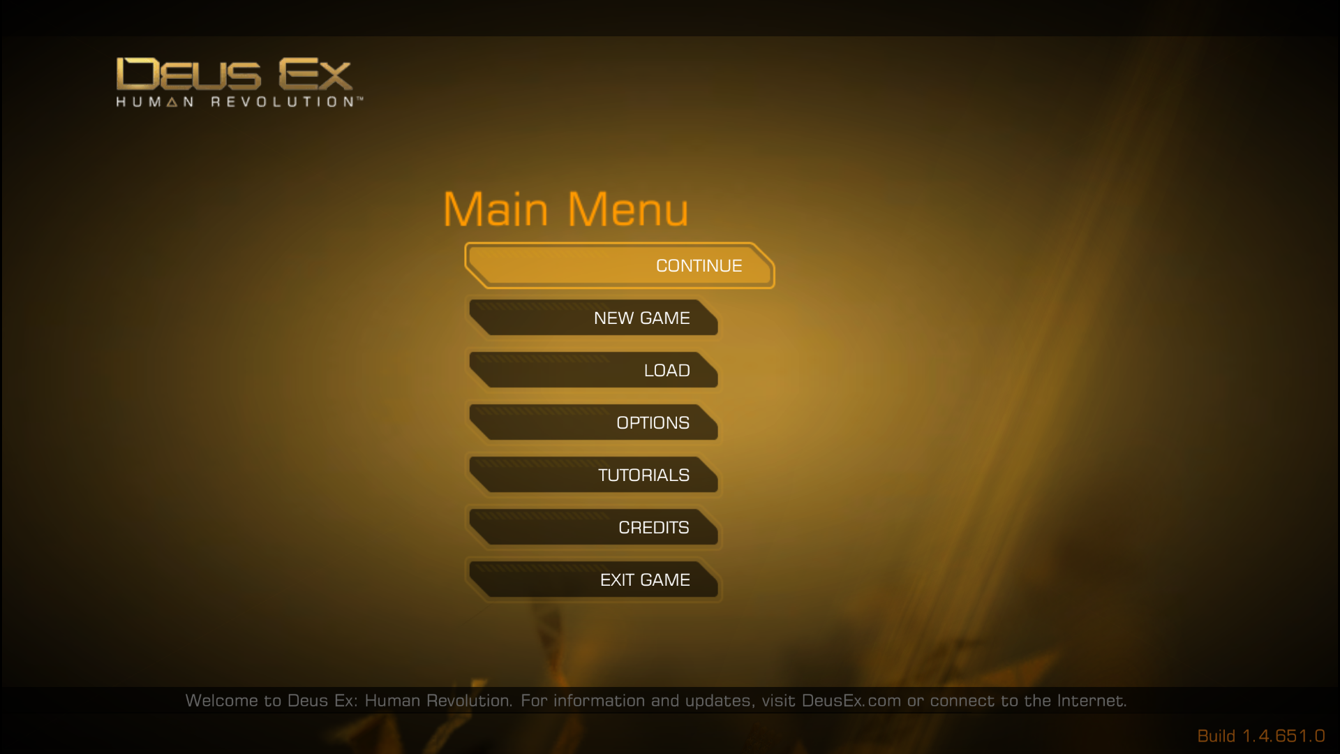 Deus Ex Human Revolution Title Screen